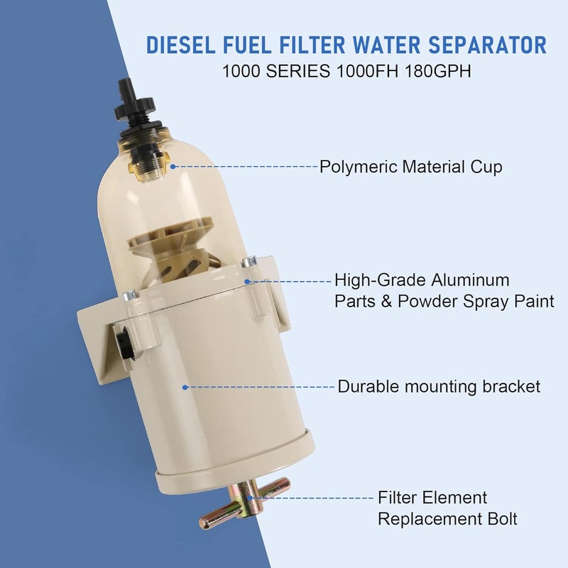 RALBDX 500FG 500FH Superior FUEL FILTER/WATER SEPARATOR Diesel Turbine MARINE BOAT Replace Racor 500FG 500FH FUEL FILTER - Image 3
